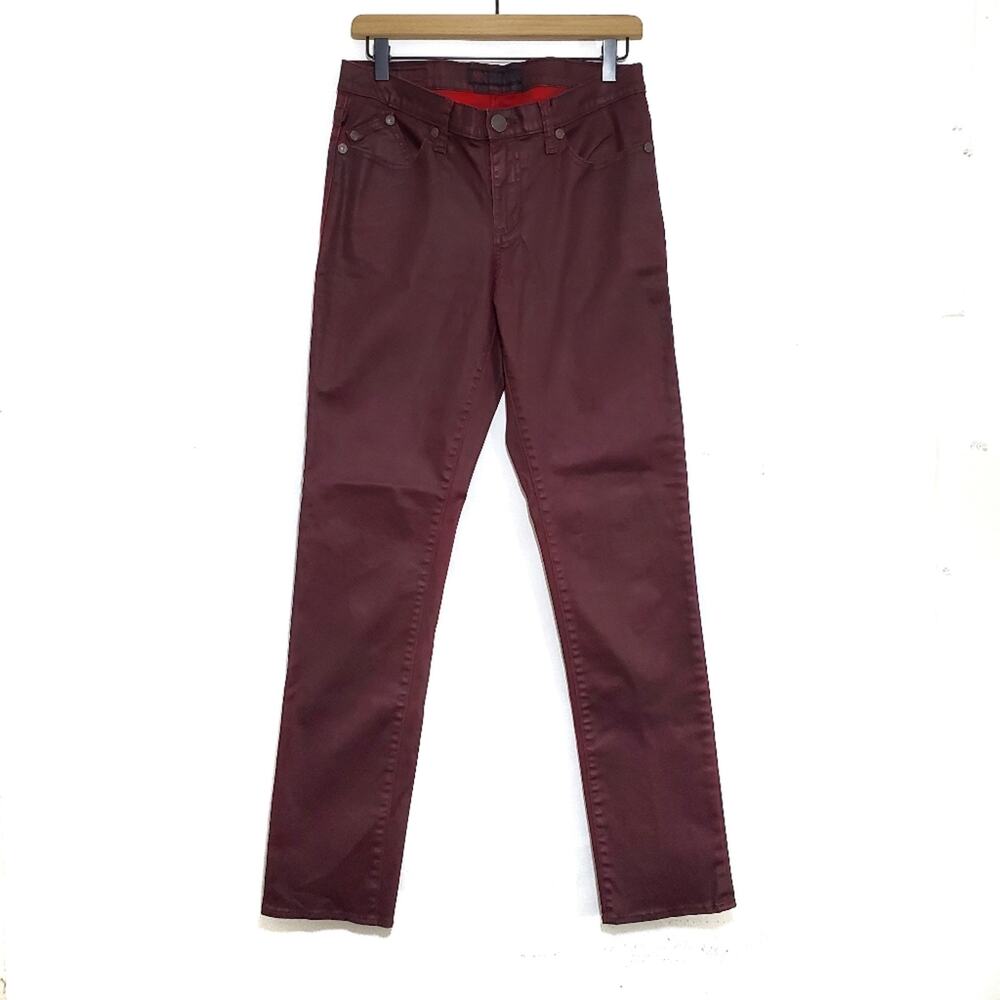 Rock & Republic | Wine Red Berlin Coated Denim Skinny Slim Jeans